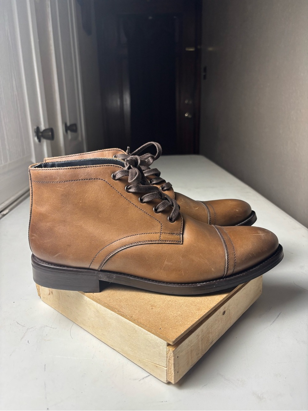 Thursday Boot Company Cadet Walnut Leather Cap Toe Boots Men’s Size US 11.5